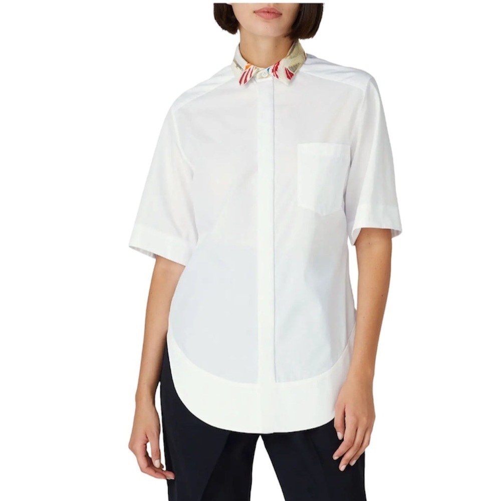 Haider Ackermann White Cotton short sleeve button down shirt top